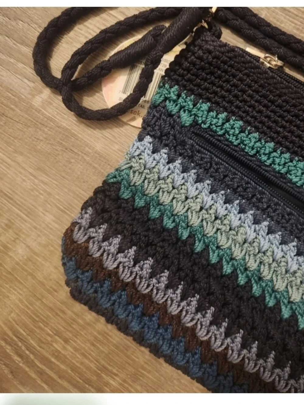 The Sak NWT Blue Stripe Crochet 3-in-1 Bag | Crossbody Shoulder Clutch